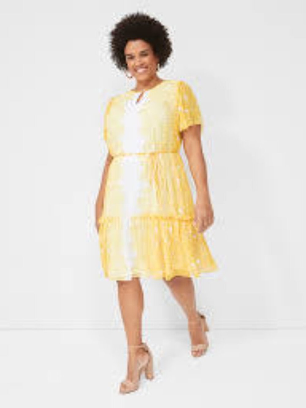 NWT Lane Bryant Flutter-Sleeve Ruffle-Tier Dress